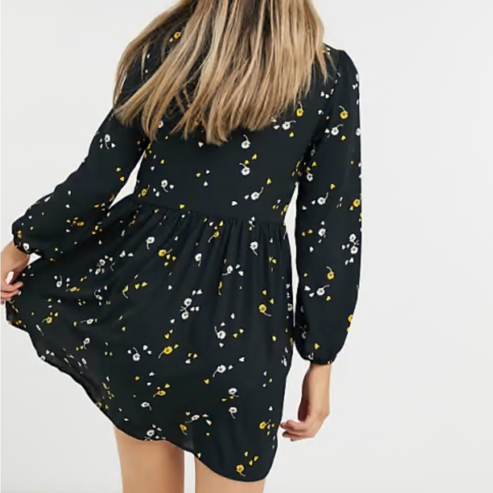 Floral Black Mini Dress